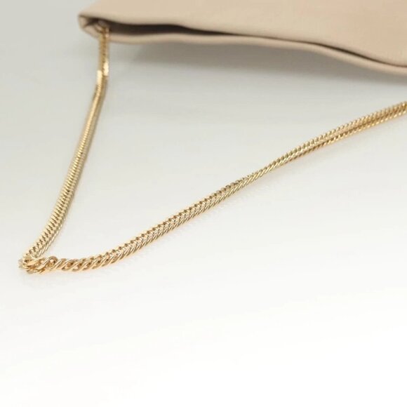 Jimmy Choo Chain Shoulder Bag Leather Beige Gold Auth bs27431 - Picture 11 of 15